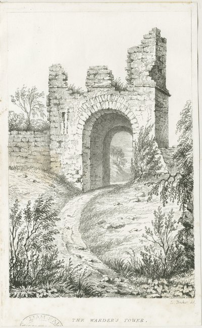 ダドリー城-「監視員の塔」 :リトグラフ, nd [c 1825] (プリント) 作： Luke Booker