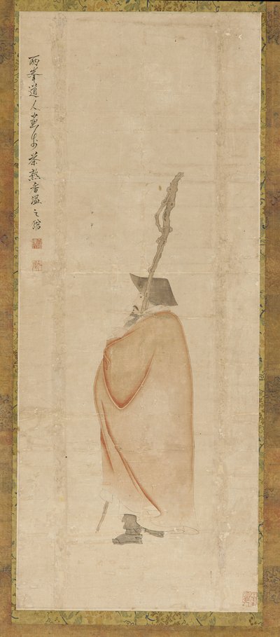 赤いコートを着た立っている男 作： Luo Ping