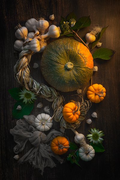 秋の収穫の静物画 作： Lydia Jacobs