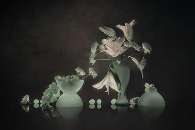 輝くユリとブドウ 作： Lydia Jacobs