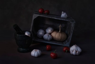 素朴なキッチンの静物画 作： Lydia Jacobs
