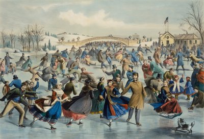 セントラルパーク、冬 - スケート池（1862年）。 作： Lyman Wetmore Atwater