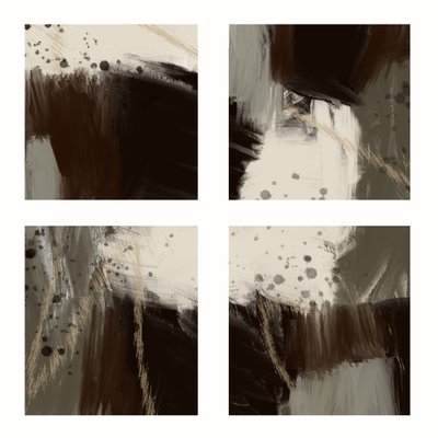 ダークアースカラーの抽象画 作： 