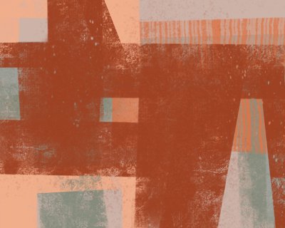 アースカラーの幾何学的な抽象画 作： 