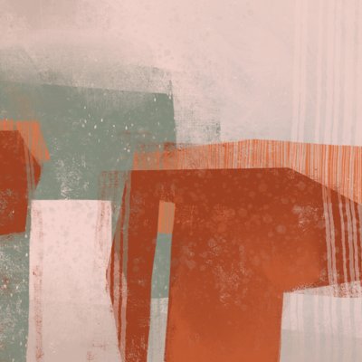 モダンでアースカラーのブロック 作： 
