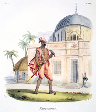 1827-35年の鳥と鷹匠 作： M.E. Burnouf