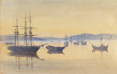 日没、コンスタンチノープル（紙にトイレ） 作： M. Baillie Hamilton