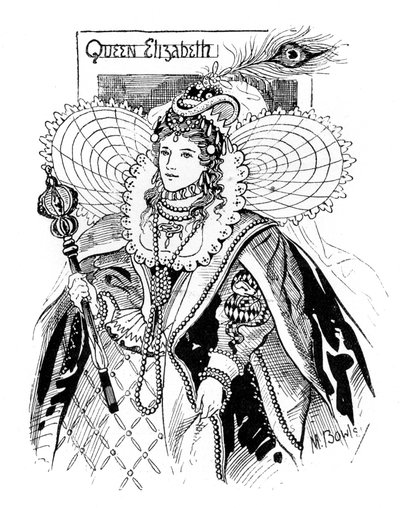 エリザベス1世1533-1603、1897年。 作： M. Bowley