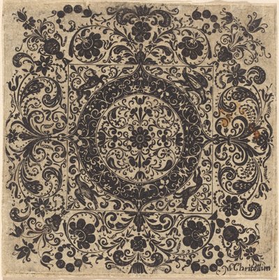 広場の金細工の飾り 作： M. Christollien
