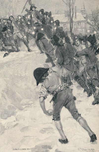1896年にブリエンヌの学校でボナパルトが雪の砦を攻撃 作： M. Haider