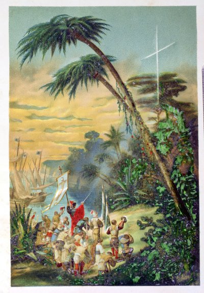 クリストファー・コロンバス（1451-1506）1892による新世界の発見 作： M. Houssot