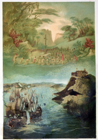 インドの人口の福音化とクリストファーコロンブスの航海（1451-1506）1892 作： M. Houssot