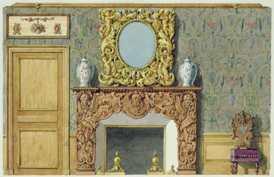 1847年にバルザックが購入したフォルチュニー通りの家のダイニングルームの煙突 作： M. Santi