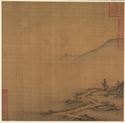 空飛ぶガチョウのある風景 作： Ma Lin