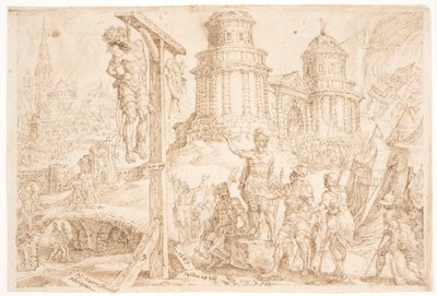 アジュの破壊と王の絞首刑 作： Maarten van Heemskerck