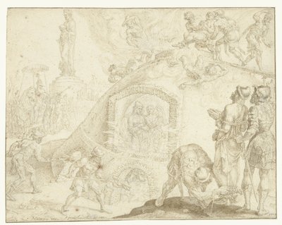 3人の若者が燃える炉に投げ込まれる 三青年史（シリーズタイトル） 作： Maarten van Heemskerck
