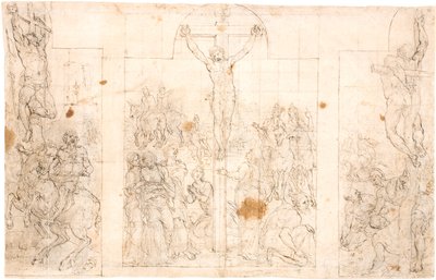 磔刑を描いた三つ翼の祭壇画の予備研究 作： Maarten van Heemskerck
