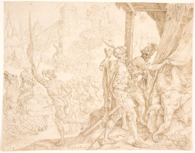 バゴアスが発見したホロフェルネスの遺体 作： Maarten van Heemskerck