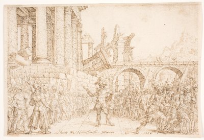 イスラエルはオムリとティブニに分裂 作： Maarten van Heemskerck
