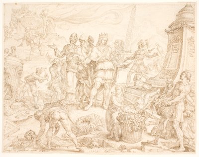 ヨシヤは、ユダから来た神の人の墓を救うよう命じた 作： Maarten van Heemskerck