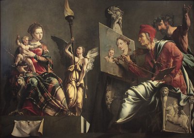 聖母マリアを描いた聖ルカ 作： Maarten van Heemskerck