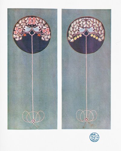 パブ「The Studio」誌の第XXVIII巻の刺繍パネル。 1903 作： Mackay Hugh Baillie Scott