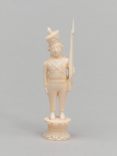 白いポーン、チェスの駒、インド、1820年頃 作： Macneill MacLeay