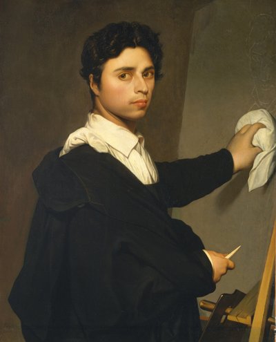 若い男としてのイングレス、c.1850-60（キャンバスに油彩） 作： Madame Gustave Hequet
