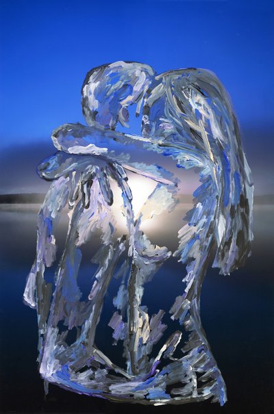 Blue Lovers, 2022（アーカイバル顔料プリントにアクリル絵の具） 作： Madeleine Gross