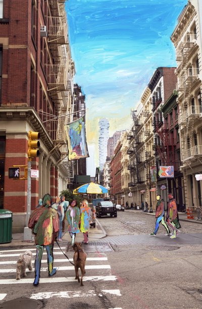 Soho May, 2019（アーカイバル顔料プリントにアクリル絵の具） 作： Madeleine Gross