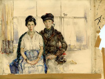 私と私の真の愛、1930年頃（紙に鉛筆と水彩） 作： Madeline Emily Green
