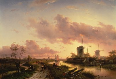 17世紀のボートを修理する人物のいる河口 作： Maerten Fransz van der Hulst