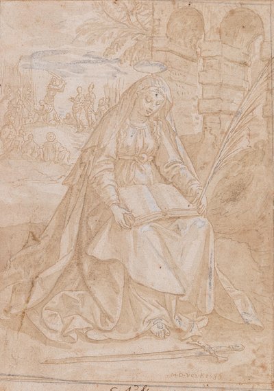 聖ジュスティヌス、1584 年。 作： Maerten Vos de