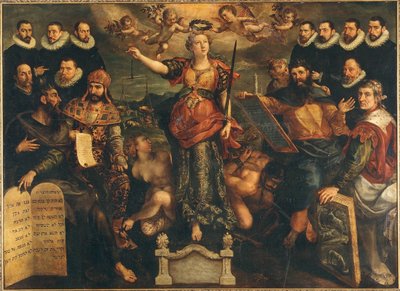 アントワープのブラバント造幣局の法廷、1594 年。 作： Maerten Vos de