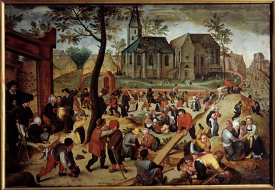 マーティン・ヴァン・クレーヴ（1527-1581）の「子供の遊び」の絵 作： Maerten van Cleve