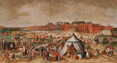 アントワープの城塞の解体 16世紀後半 油彩・パネル 作： Maerten van Cleve