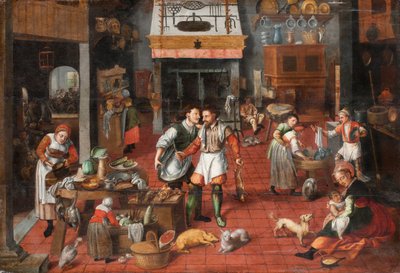 キッチンインテリア、1565年頃 作： Maerten van Cleve