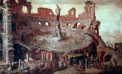 アンティークの闘牛、1552年。 作： Maerten van Heemskerck