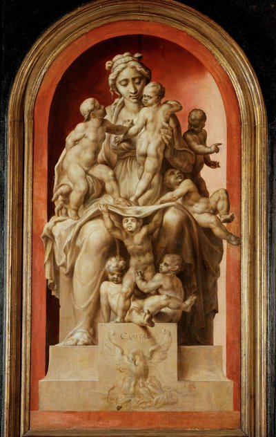 カリタスグリザイユ、オーク... 作： Maerten van Heemskerck