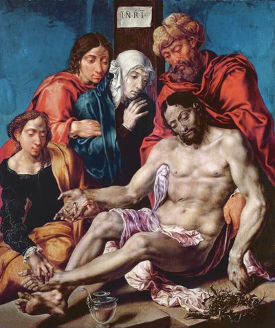 哀悼、c.1540-45（オークのパネルに油彩） 作： Maerten van Heemskerck
