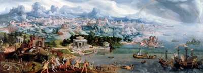 ヘレンの誘拐によるパノラマファンタジー、1535 作： Maerten van Heemskerck