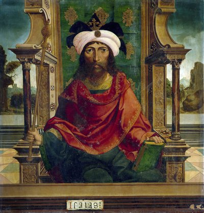 ベセリルのマスターによるイザヤ、約。 1525 (パネルに油彩) 作： Maestro de Becerril