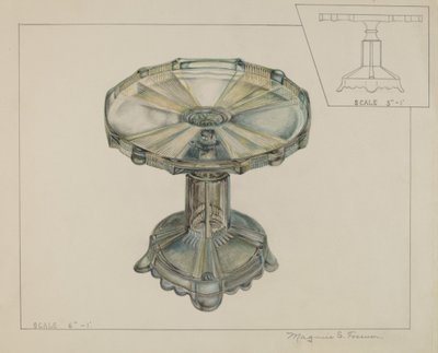 ガラス製ケーキスタンド、1936年頃 作： Magnus S. Fossum