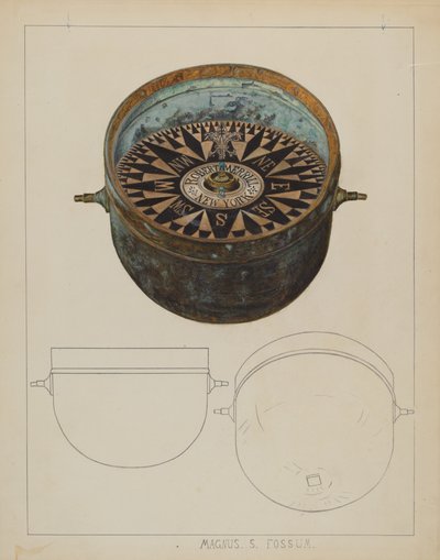 船のコンパス、c。 1937年。 作： Magnus S. Fossum