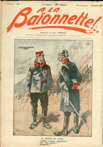 La Baionnette "の表紙、風刺的なカラーリング 作： Henri Maigrot