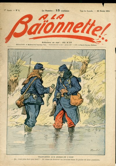 La Baionnette "の表紙、カラフルな風刺画 作： Henri Maigrot