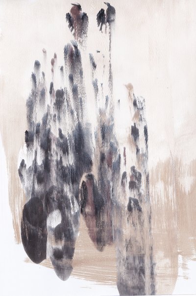 「二羽の鳥」抽象風景画 作： Maira Ribena