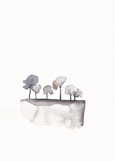 幻想的な浮かぶ木々 作： Maira Ribena
