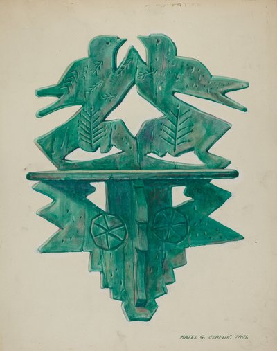 鳥の棚、c。 1940年。 作： Majel G. Claflin
