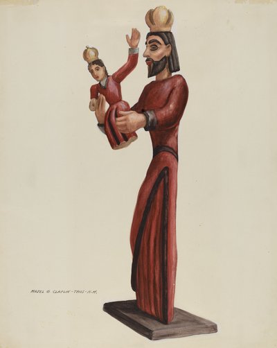 Carved and Painted Santo-San Jose, c. 1937. 作： Majel G. Claflin